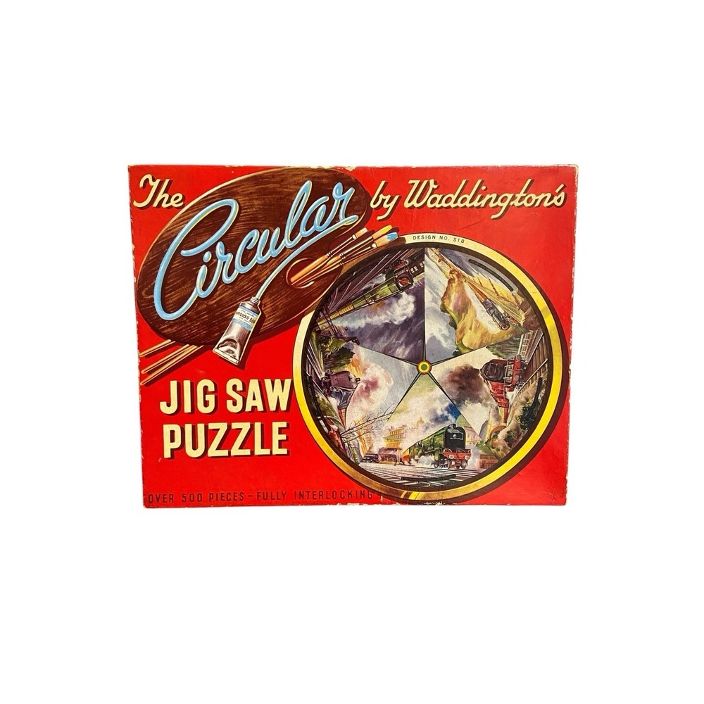 Vintage 1968 Waddingtons Circular Steam Train Jigsaw Puzzle No 518 Complete